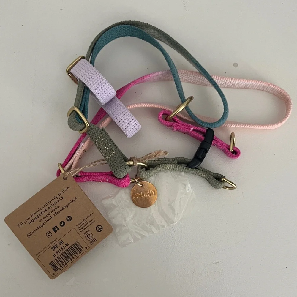 NWT Found My Animal Jolie Flat Webbing Dog Harness Ombré Cotton Medium $68